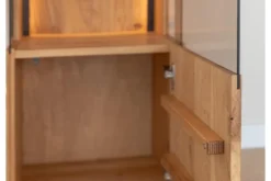 Libreria vetrina pensile moderna in rovere massello naturale