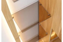 Libreria vetrina pensile moderna in rovere massello naturale