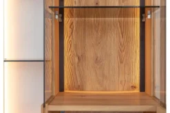 Libreria vetrina pensile moderna in rovere massello naturale