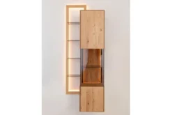 Libreria vetrina pensile moderna in rovere massello naturale