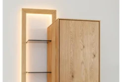 Libreria vetrina pensile moderna in rovere massello naturale