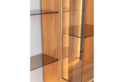 Libreria vetrina pensile moderna in rovere massello naturale