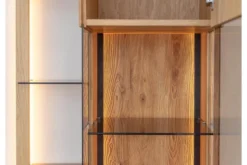 Libreria vetrina pensile moderna in rovere massello naturale