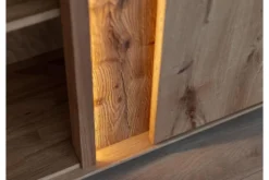 Libreria vetrinetta 2 ante moderna in rovere massello naturale