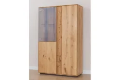 Libreria vetrinetta 2 ante moderna in rovere massello naturale