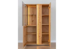 Libreria vetrinetta 2 ante moderna in rovere massello naturale