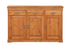 Madia legno massello miele 3 ante shabby toscano