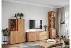 Madia moderna in rovere oliato massello con LED