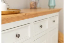 Madia shabby chic pino massello bicolore bianco e naturale