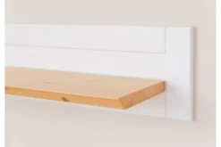 Mensola in legno massello di pino bianca e naturale shabby country