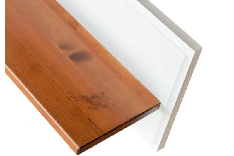 Mensola legno massello bianca miele stile shabby toscano