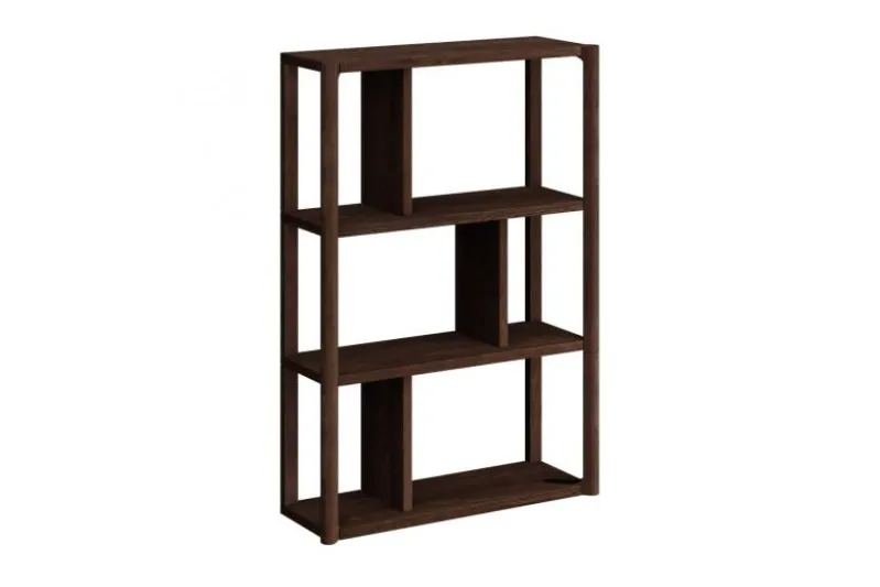 Mensola libreria design moderno in rovere massello tabacco