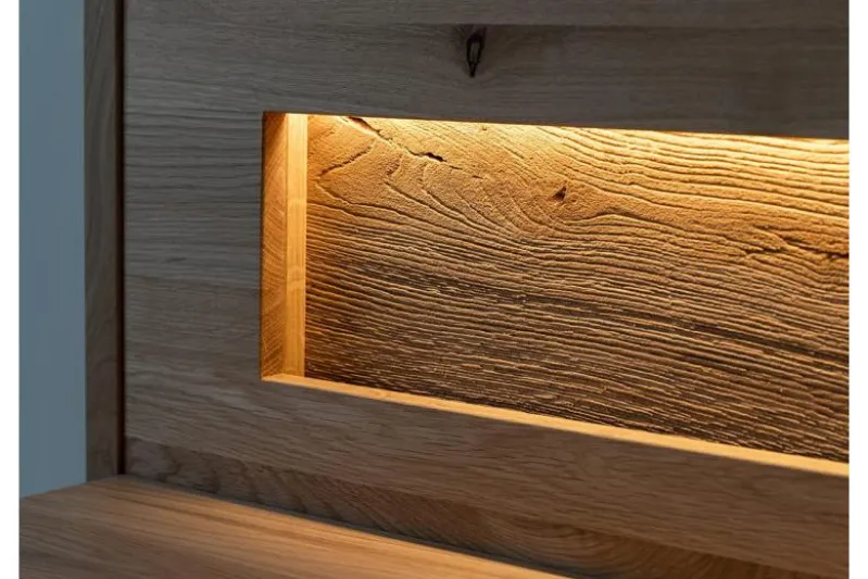 Mensola piccola legno massello naturale LED integrato