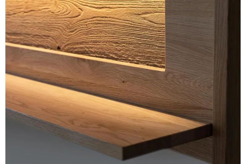 Mensola piccola legno massello naturale LED integrato