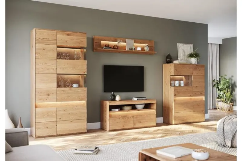Mensola piccola legno massello naturale LED integrato