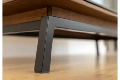Mobile bar in rovere massello tabacco e vetro con portabottiglie