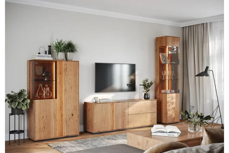 Mobile buffet moderno in rovere massello naturale