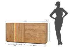 Mobile buffet moderno in rovere massello naturale