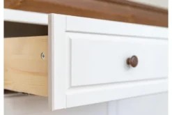 Mobile buffet pino massello bicolore bianco-tabacco shabby country