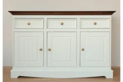 Mobile da buffet shabby chic pino massello bianco piano tinto noce