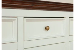 Mobile da buffet shabby chic pino massello bianco piano tinto noce