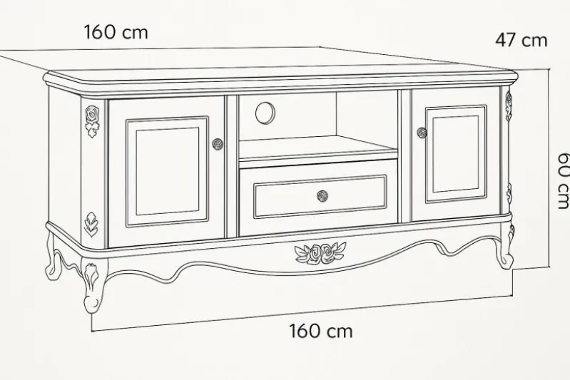 Mobile porta TV classico color Avorio BELLA 927