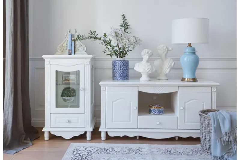 Mobile Porta TV legno bianco stile provenzale Princess 862