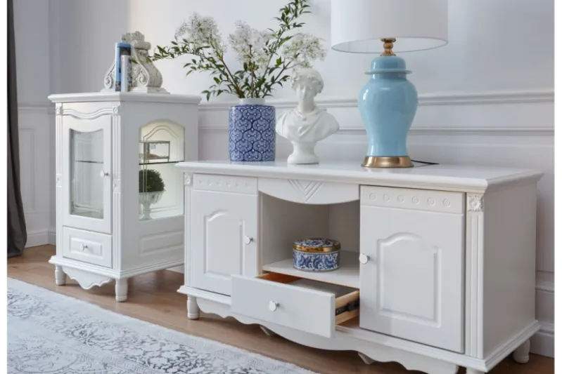 Mobile Porta TV legno bianco stile provenzale Princess 862