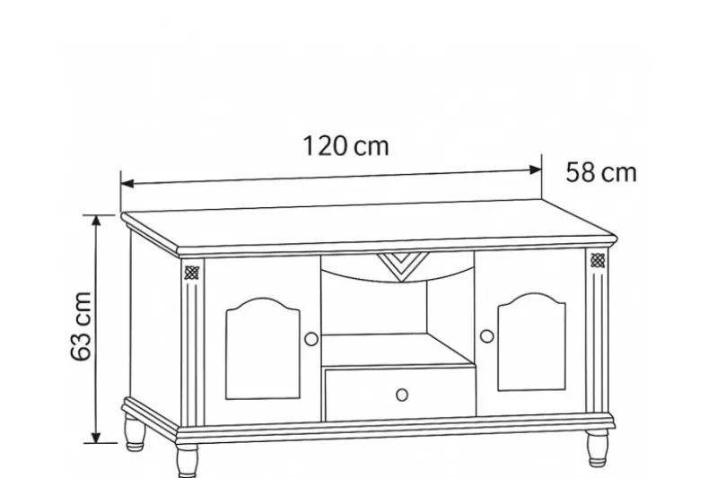 Mobile Porta TV legno bianco stile provenzale Princess 862