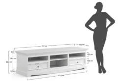 Mobile porta tv shabby chic pino massello grafite e top rovere