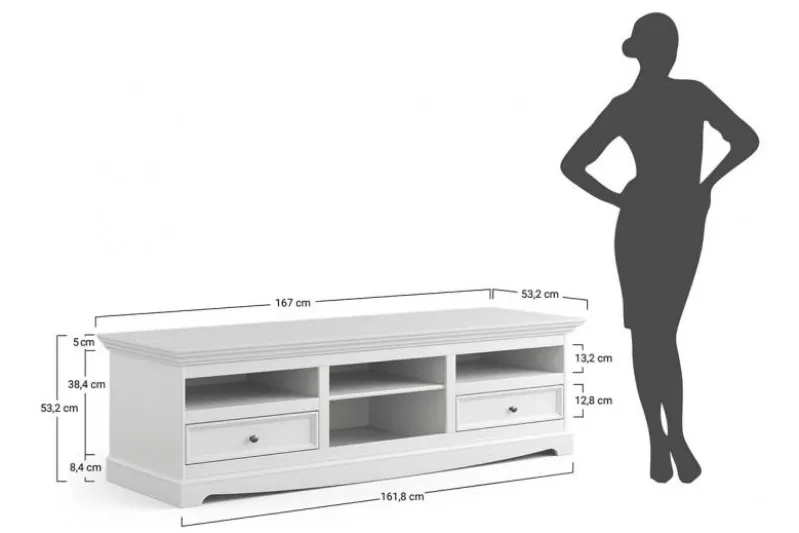 Mobile porta tv shabby chic pino massello grafite e top rovere