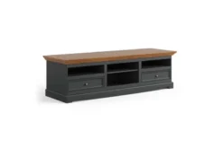 Mobile porta tv shabby chic pino massello grafite e top rovere