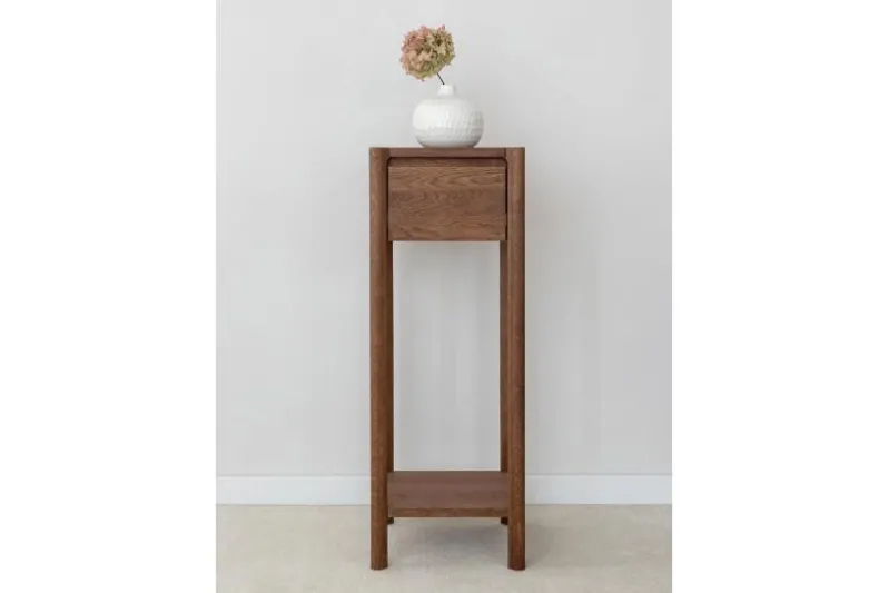 Mobiletto alto moderno rovere massello tabacco