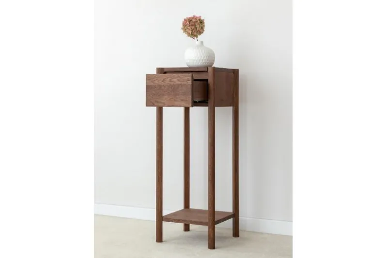 Mobiletto alto moderno rovere massello tabacco