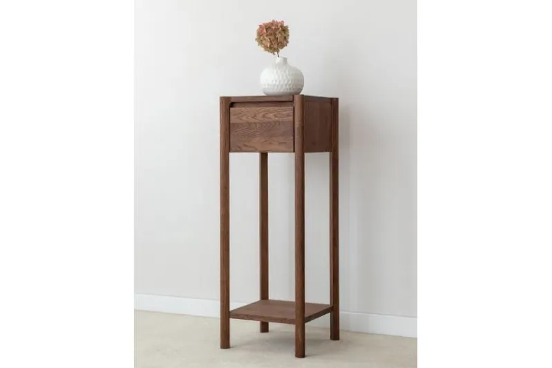 Mobiletto alto moderno rovere massello tabacco