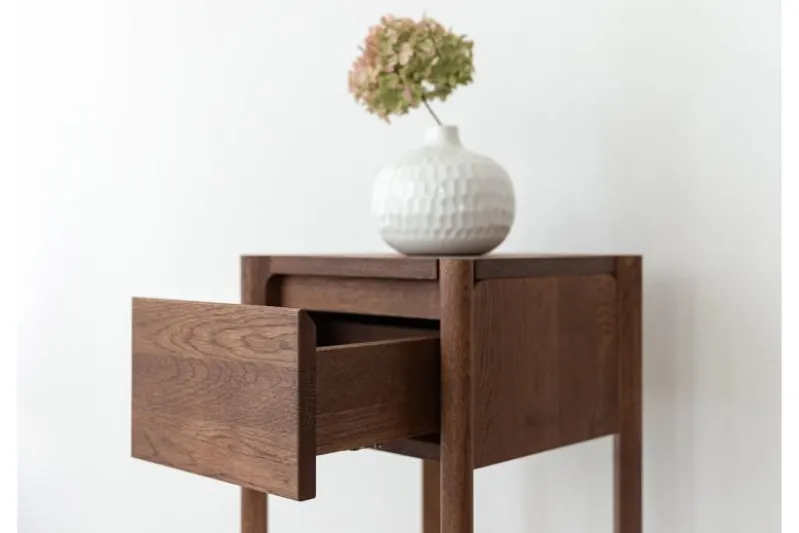 Mobiletto alto moderno rovere massello tabacco