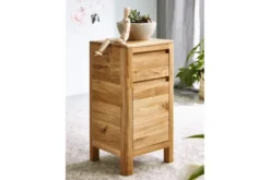 Mobiletto con cassetto in legno naturale massello oliato