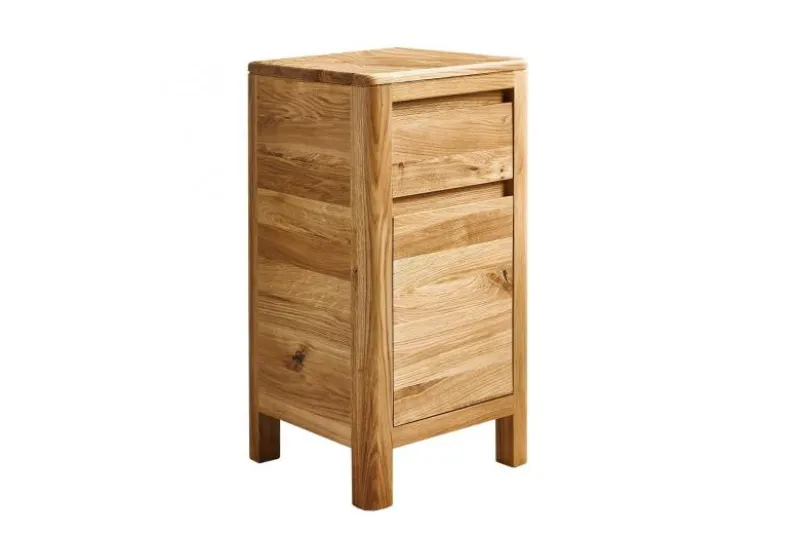 Mobiletto con cassetto in legno naturale massello oliato