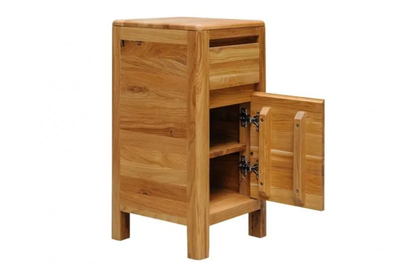 Mobiletto con cassetto in legno naturale massello oliato
