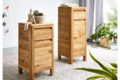 Mobiletto con cassetto in legno naturale massello oliato