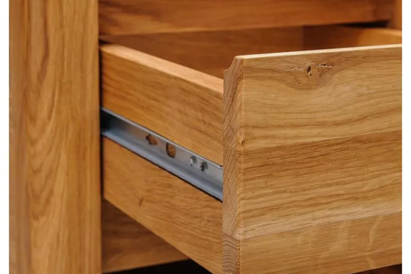 Mobiletto con cassetto in legno naturale massello oliato