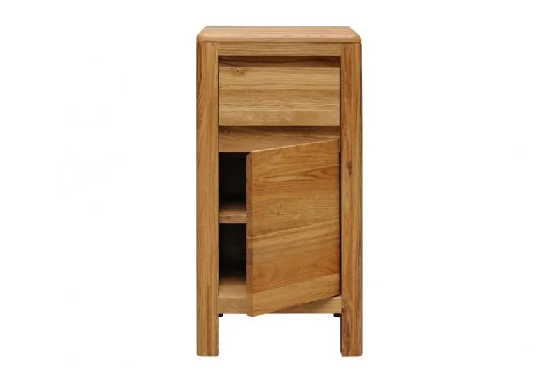 Mobiletto con cassetto in legno naturale massello oliato