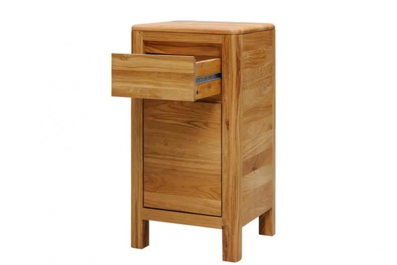 Mobiletto con cassetto in legno naturale massello oliato