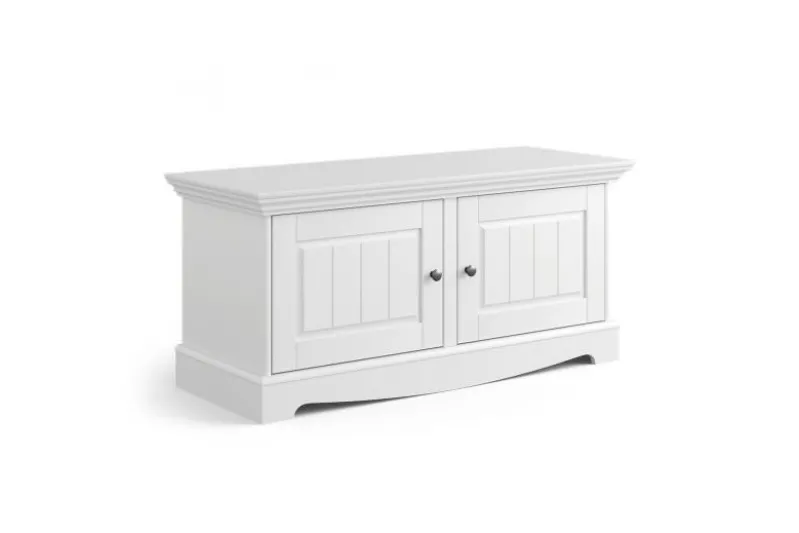 Mobiletto scarpiera shabby chic pino massello bianco