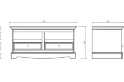 Mobiletto tv shabby chic pino massello bianco