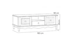 Mobile TV basso Bianco stile provenzale Princess 860