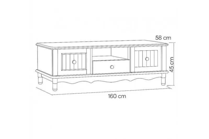 Mobile TV basso Bianco stile provenzale Princess 860