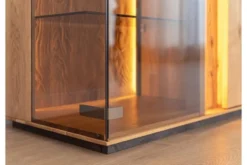 Mobile TV con vetrina rovere massello design moderno