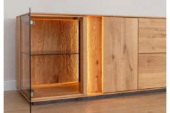 Mobile TV con vetrina rovere massello design moderno