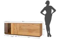 Mobile TV con vetrina rovere massello design moderno